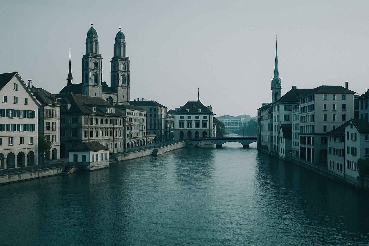 Skyline of Zurich along the Limmat river, representing German-speaking Switzerland's largest healthcare market